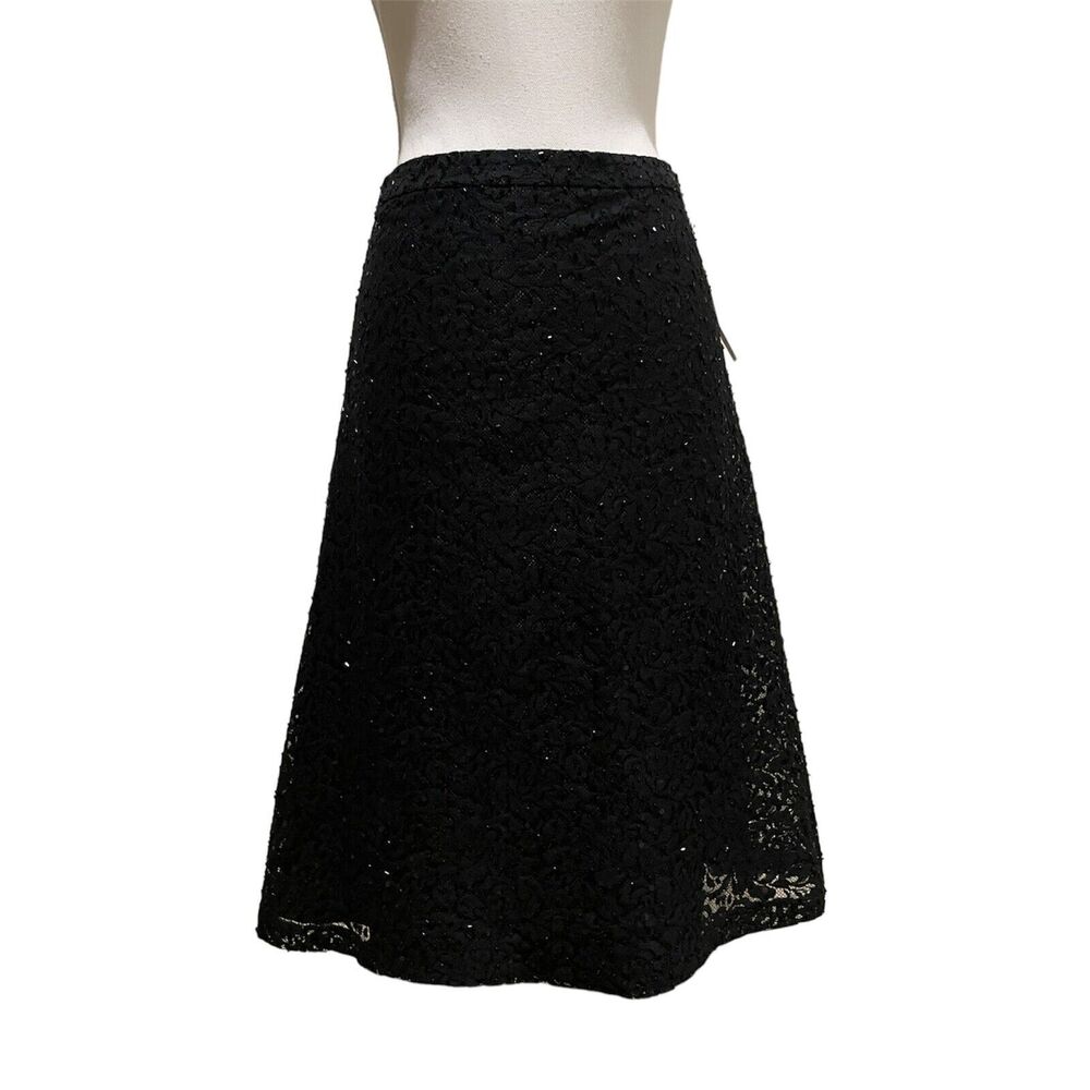 Michael Kors Women's Size 2 Black Sequined Park Ave Princess Skirt $149 Retail